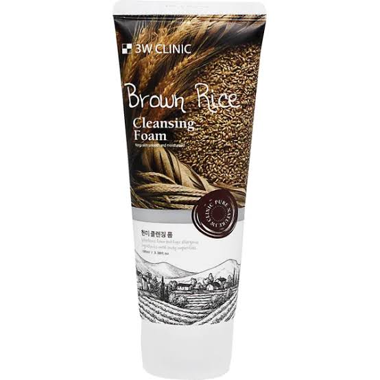 شوینده صورت برنج قهوه‌ای 3W Clinic Brown Rice Cleansing Foam