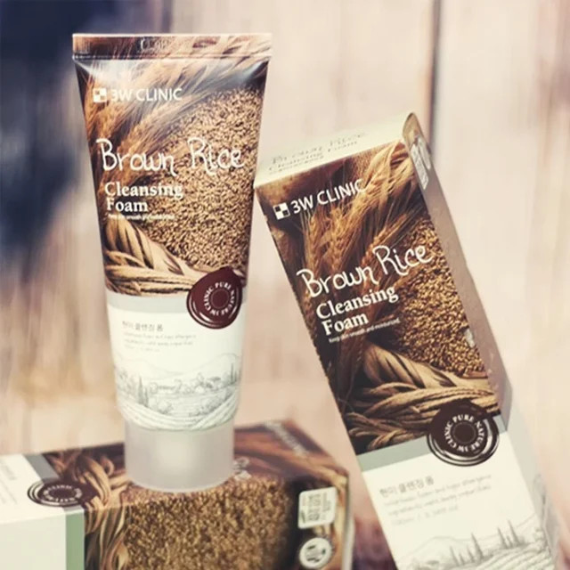 شوینده صورت برنج قهوهای 3W Clinic Brown Rice Cleansing Foam